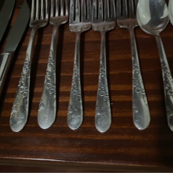 VTG 17 Piece 1950 Oneida Tudor Plate Community Bridal Wreath Floral Pattern - Picture 13 of 16